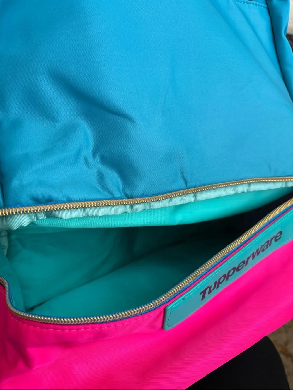 Tupperware Backpack Consultant Award Blue Teal Pink Retro Colors Vintage & Tote